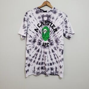 Custom Upcycled Tie Dyed The Dirt Label/A Bathing Ape Collab Tee